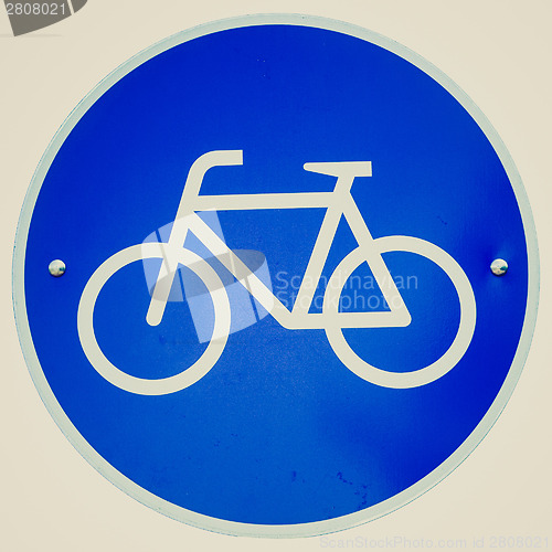 Image of Retro look Bike lane sign