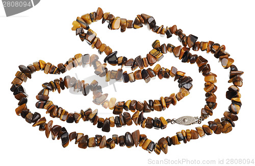 Image of Beads of tiger's eye, isolated 
