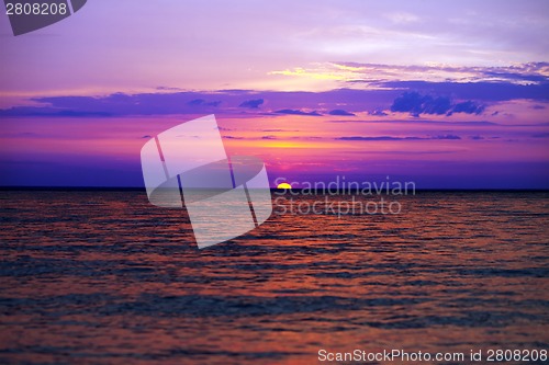 Image of Beautiful sunset on sea