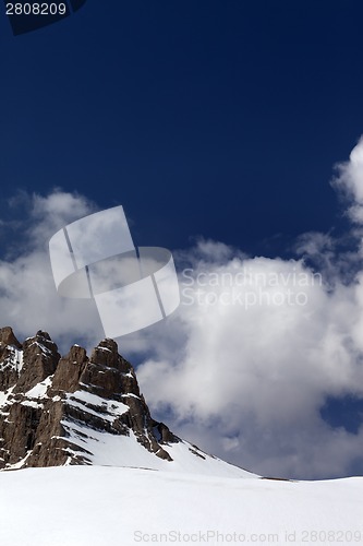 Image of Rock and snowy pass