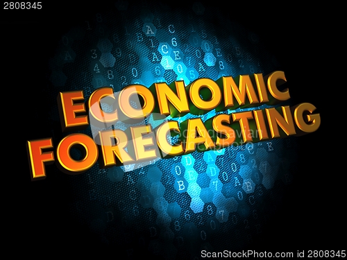 Image of Economic Forecasting - Gold 3D Words.