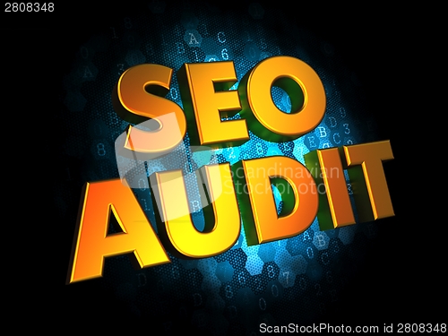 Image of Seo Audit - Gold 3D Words.