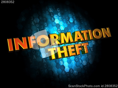 Image of Information Theft - Gold 3D Words.