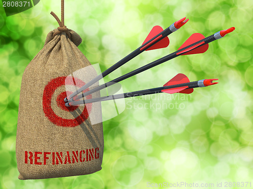 Image of Refinancing - Arrows Hit in Red Mark Target.
