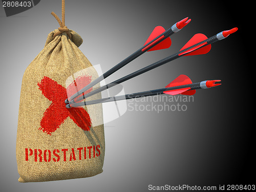 Image of Prostatitis - Arrows Hit in Red Mark Target.