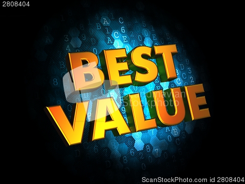 Image of Best Value - Gold 3D Words.