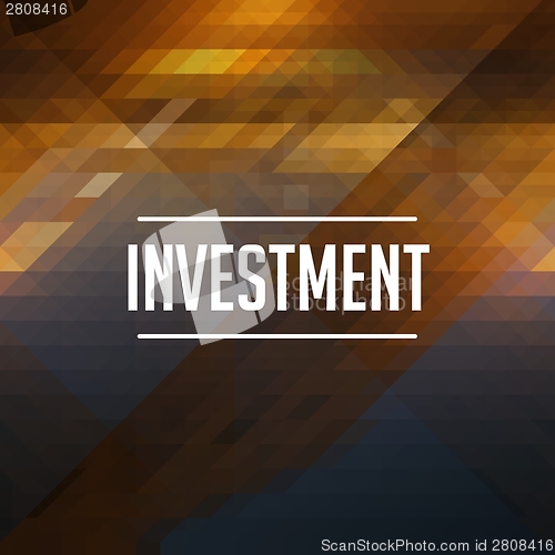 Image of Investment Concept. Retro Label Design.