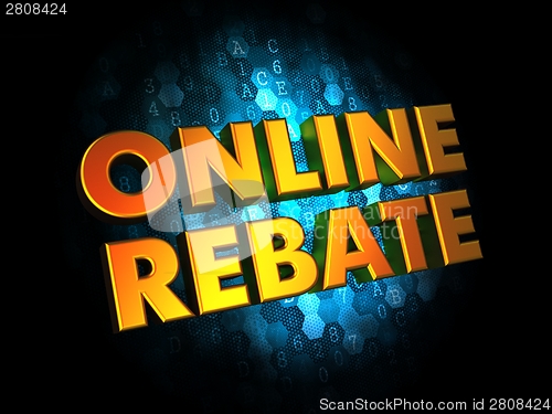 Image of Online Rebate - Gold 3D Words.