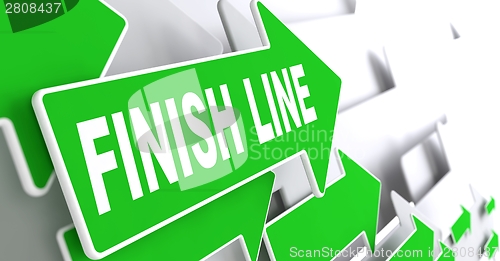 Image of Finish Line on Green Direction Sign.