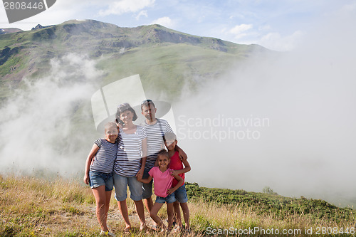 Image of Family on Pyrenees mountain 