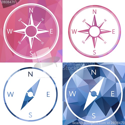 Image of icon in crystal style, compass