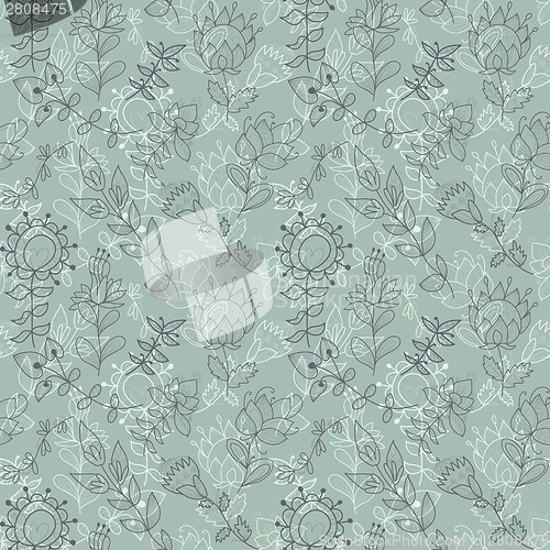 Image of Seamless grey texture with flowers