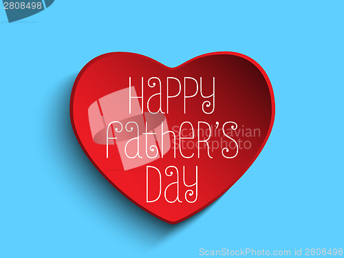 Image of Happy Fathers Day Red Heart Background
