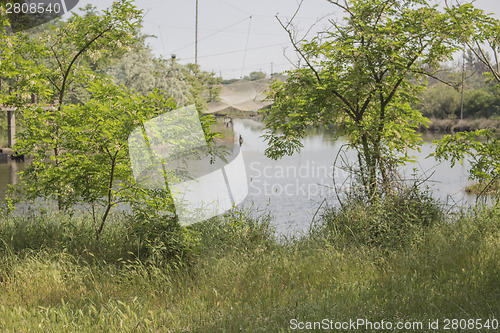 Image of Fishing huts on the lagoon