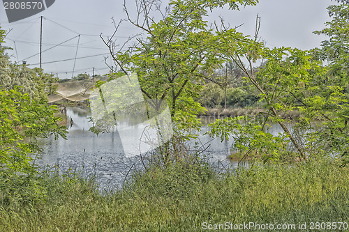 Image of Fishing huts on the lagoon