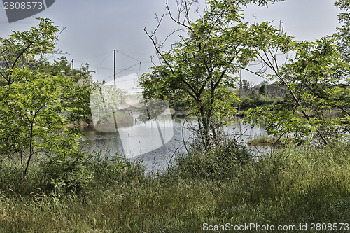 Image of Fishing huts on the lagoon