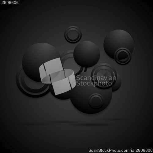 Image of Black circles abstract background
