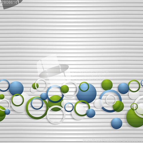 Image of Bright circles on the grey striped backdrop
