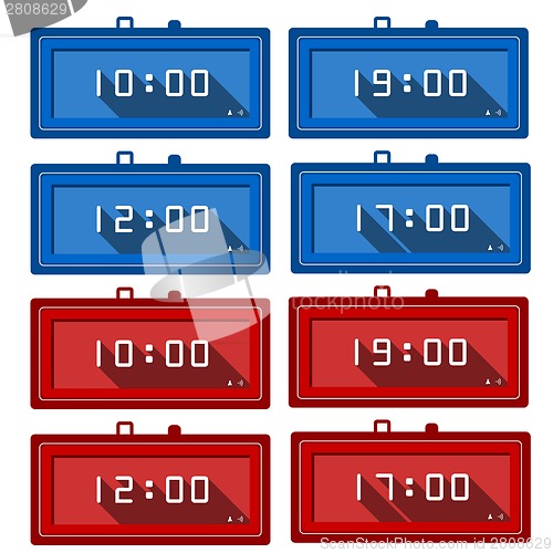 Image of Vector icons for digital clocks