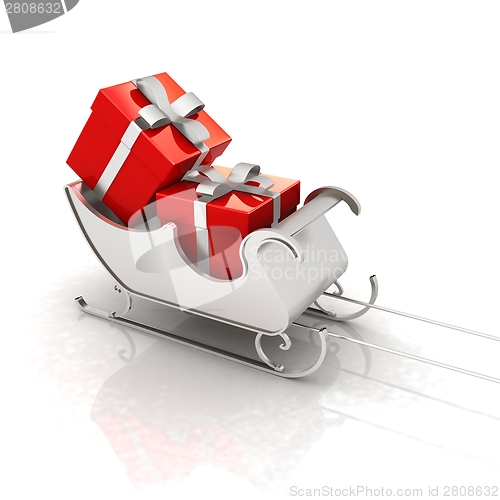 Image of Christmas Santa sledge with gifts