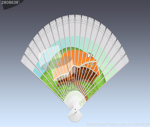 Image of Colorful hand fan 