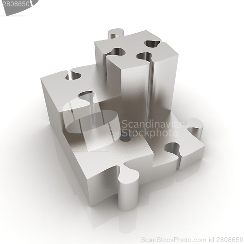 Image of Concept of growth of metall puzzles 