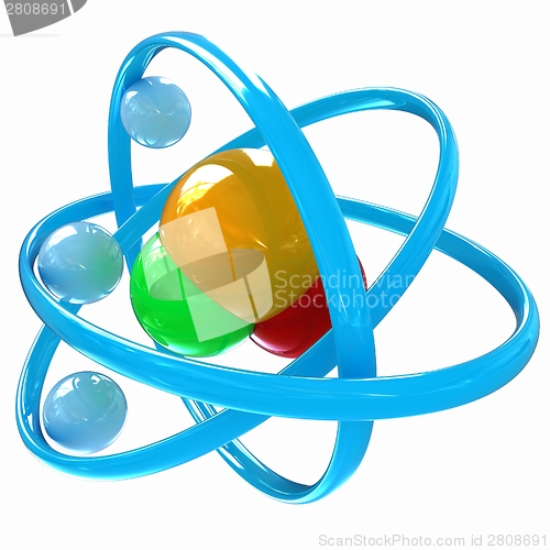 Image of 3d illustration of a water molecule