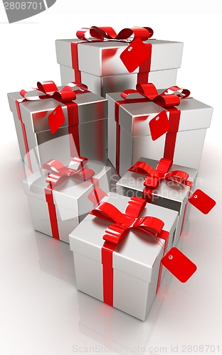 Image of Gifts with red ribbon