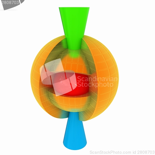 Image of 3d atom. Abstract model