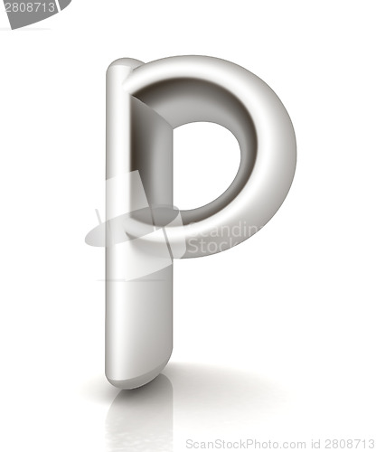 Image of 3D metall letter "P"