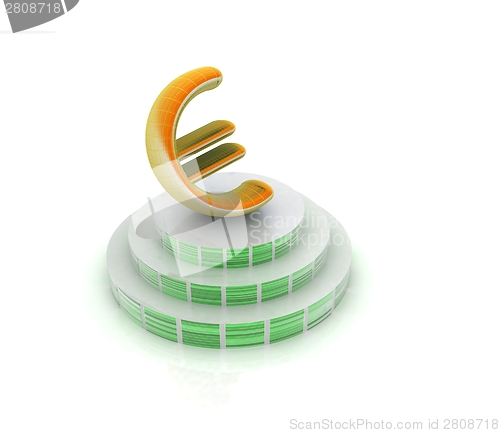 Image of icon euro sign on podium
