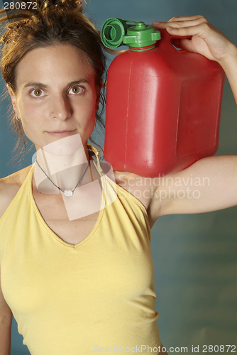 Image of woman with jerry can