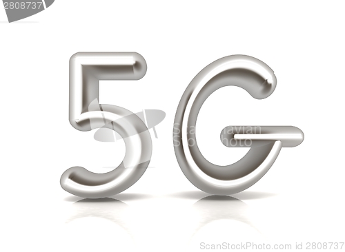 Image of 5g modern internet network. 3d text 