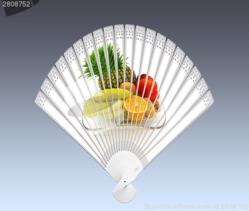 Image of Colorful hand fan 