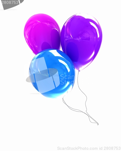 Image of Color glossy balloons isolated on white 