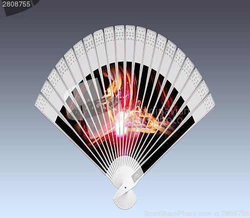Image of Colorful hand fan 