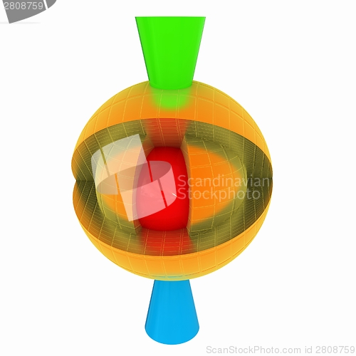 Image of 3d atom. Abstract model