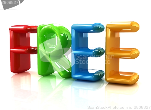 Image of 3d colorfull text " FREE"