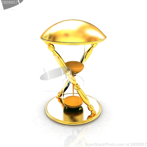 Image of Transparent hourglass. Sand clock icon 3d illustration. 