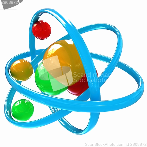 Image of 3d illustration of a water molecule