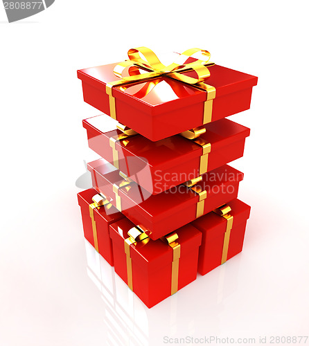 Image of Gifts with ribbon on a white background