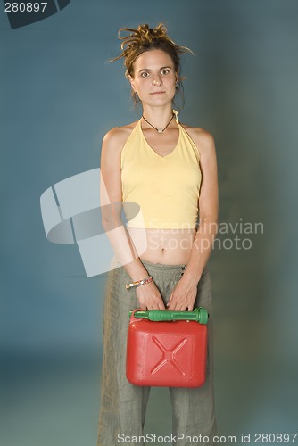 Image of woman with jerry can