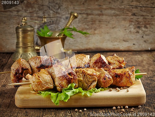 Image of grilled pork meat kebab