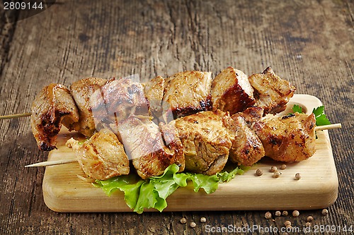 Image of grilled pork meat kebab