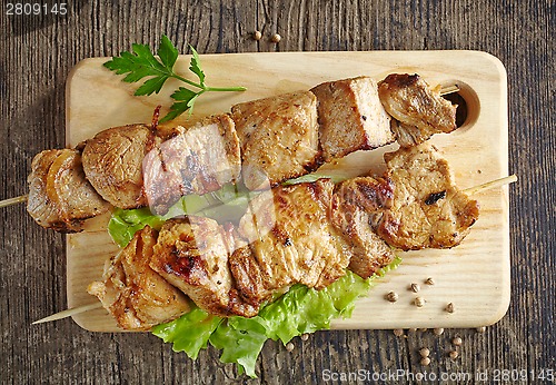 Image of grilled pork meat kebab