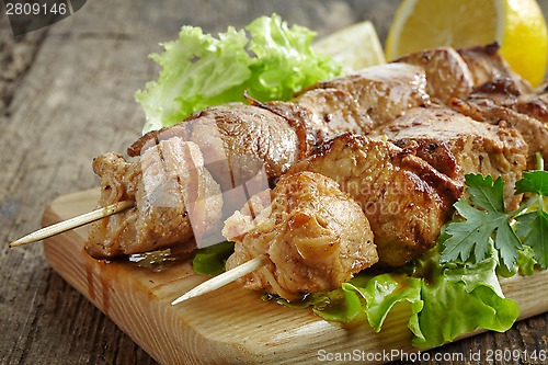 Image of grilled pork meat kebab