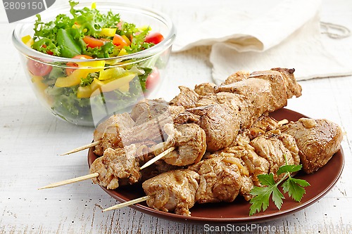 Image of grilled pork meat kebab