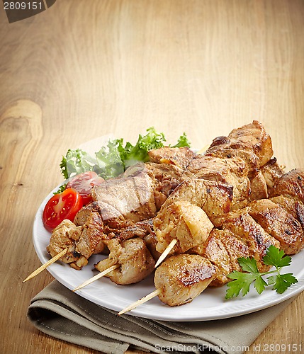 Image of grilled pork meat kebab