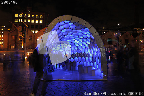 Image of THE ROCKS, SYDNEY, AUSTRALIA - JUNE 2, 2014; People enjoying Cel