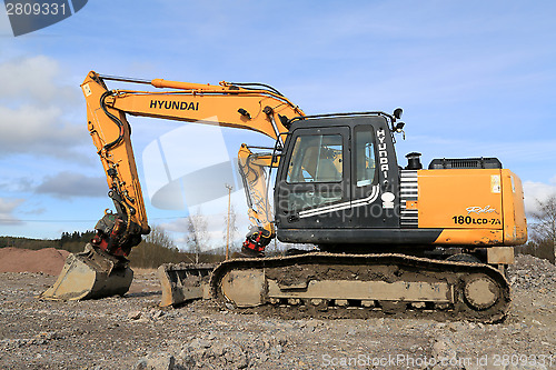 Image of Hyundai Robex Crawler Excavator at Construction Site